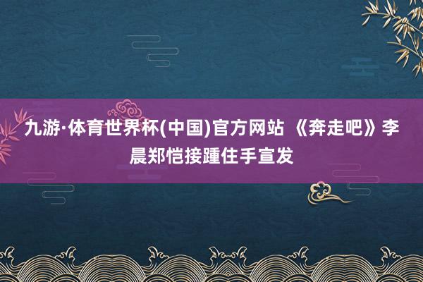 九游·体育世界杯(中国)官方网站 《奔走吧》李晨郑恺接踵住手宣发