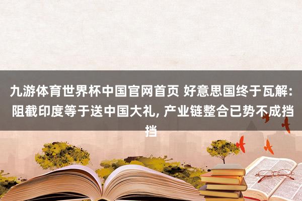 九游体育世界杯中国官网首页 好意思国终于瓦解: 阻截印度等于送中国大礼, 产业链整合已势不成挡