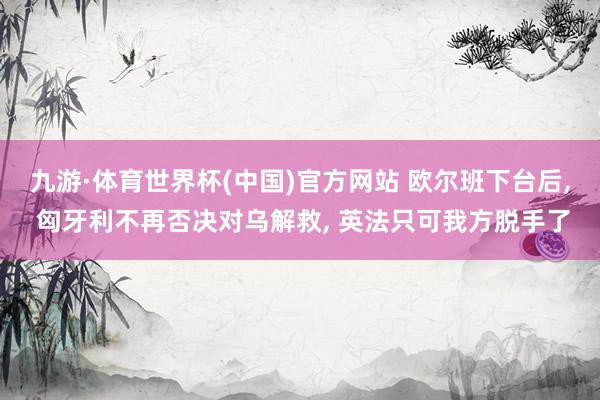 九游·体育世界杯(中国)官方网站 欧尔班下台后, 匈牙利不再否决对乌解救, 英法只可我方脱手了