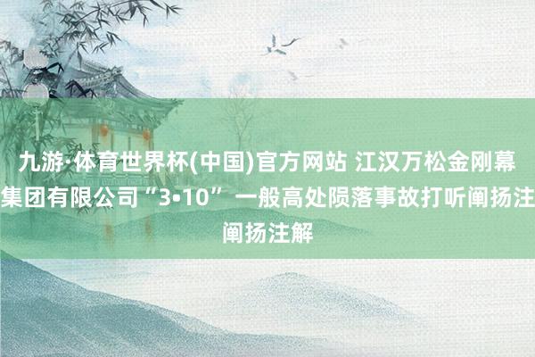 九游·体育世界杯(中国)官方网站 江汉万松金刚幕墙集团有限公司“3•10” 一般高处陨落事故打听阐扬注解