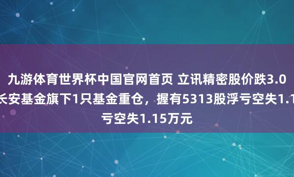 九游体育世界杯中国官网首页 立讯精密股价跌3.03%，长安基金旗下1只基金重仓，握有5313股浮亏空失1.15万元