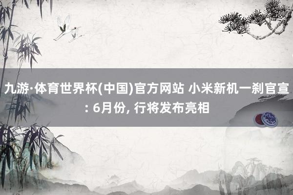 九游·体育世界杯(中国)官方网站 小米新机一刹官宣: 6月份, 行将发布亮相