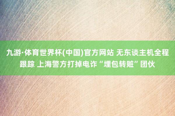 九游·体育世界杯(中国)官方网站 无东谈主机全程跟踪 上海警方打掉电诈“埋包转赃”团伙