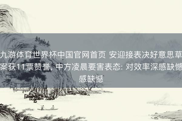 九游体育世界杯中国官网首页 安迎接表决好意思草案获11票赞誉， 中方凌晨要害表态: 对效率深感缺憾