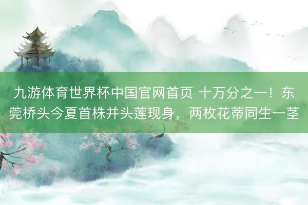 九游体育世界杯中国官网首页 十万分之一！东莞桥头今夏首株并头莲现身，两枚花蒂同生一茎